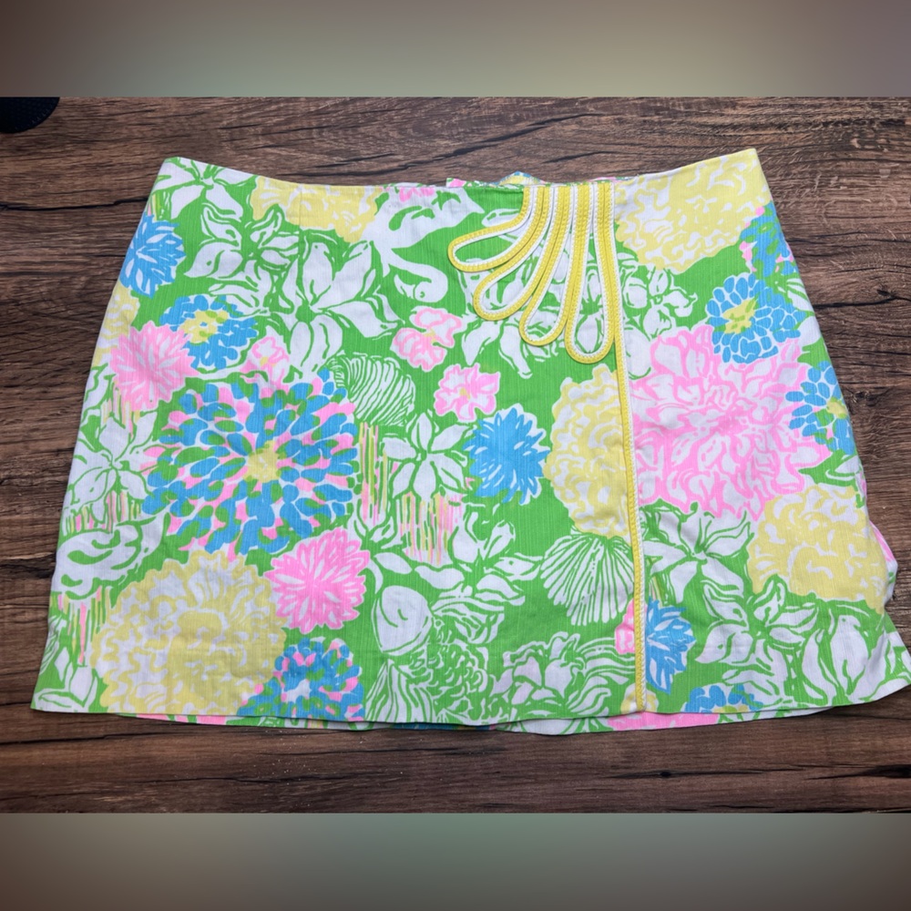 Lilly Pulitzer Jasmine Skort Hibiscus Stroll Size 12 Floral Golf Tennis Skirt